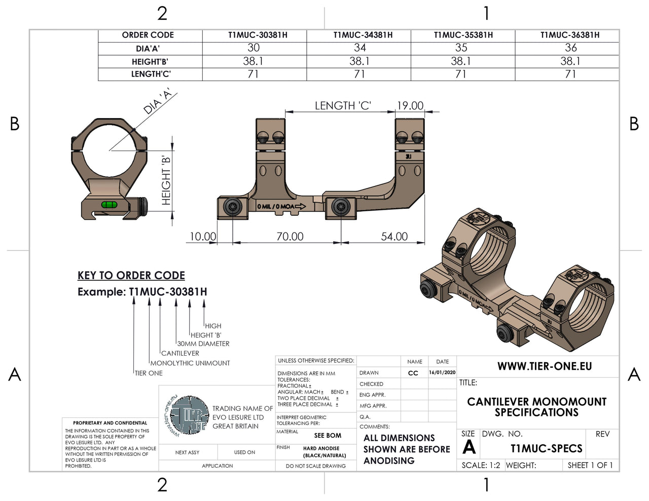 QD Cantilever Monomount